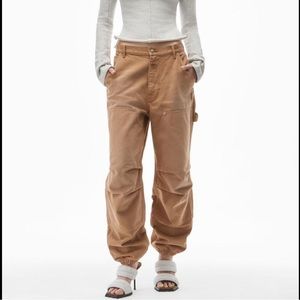 Alexander Wang Double front Carpenter pants in tan color.